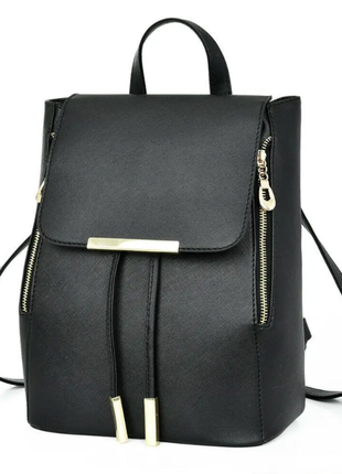 Стильный женский рюкзак с золотистой фурнитурой. 3 цвета 6443ал2 фото