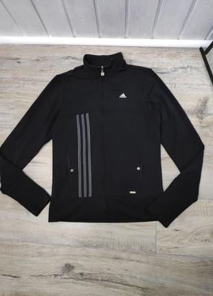 Adidas спорт кофта чорна олімпійка на блискавці оригінал 46 розмір1 фото
