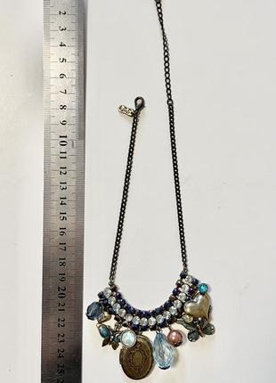 Винтажное ожерелье tj на короткой цепочке с бабочками4 фото