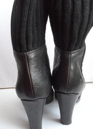 Полусапожки деми сезонные сапоги чулки ботинки ботильоны носки, с вязанным  голенищем1 фото
