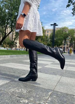 Кожаные замшевые козаки сапоги сапожки деми питон высокие