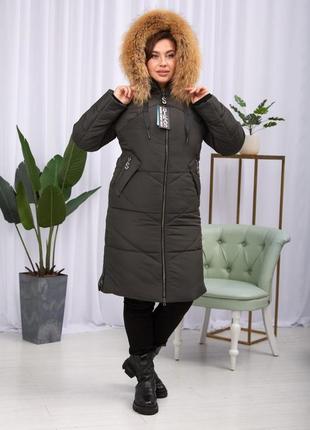 Зимняя женская куртка больших размеров на тинсулейте с мехом енота finland. бесплатная доставка.6 фото