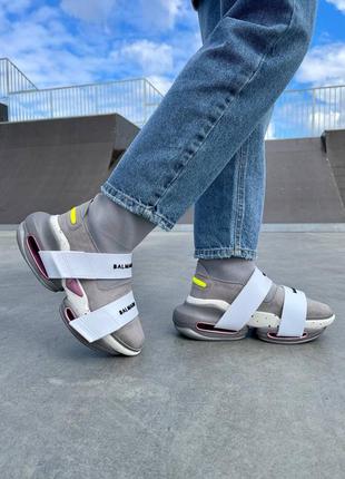 Жіночі кросівки balmain b-bold sneakers ‘grey’ 😍