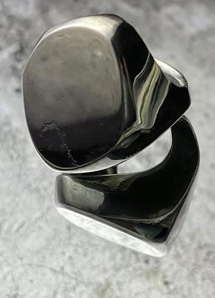 Серебряное кольцо перстень зеркальный зеркало авангард ручной работы не yohji yamamoto margiela chrome hearts4 фото