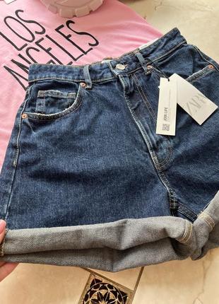 Zara шорты джинсовые мом mom3 фото