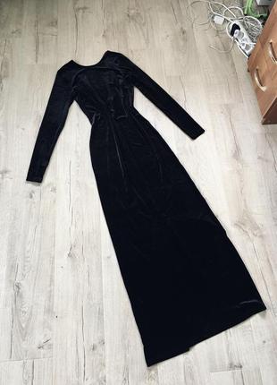 Плаття/сукня довга міді чорна