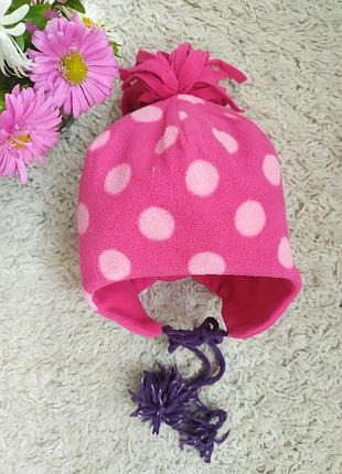 Флісова шапочка на дівчинку 3-4 роки.