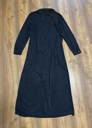 Чорне плаття сорочка lc waikiki, плаття сорочка максі, плаття довге, базовое платье рубашка в пол3 фото