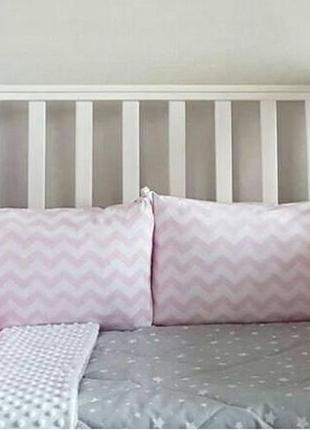 Постельное белье в кроватку (бортики, наволочка, пододеяльник, простынь на резинке)
