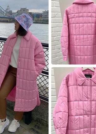 Стеганное розовое  куртка пальто zara