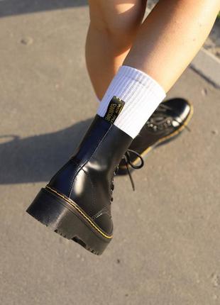 Dr.martens jadon black zip женские массивные ботинки берцы доктор мартинс на высокой подошве деми весна осень масивні черевики7 фото