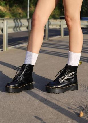 Dr.martens jadon black zip женские массивные ботинки берцы доктор мартинс на высокой подошве деми весна осень масивні черевики5 фото