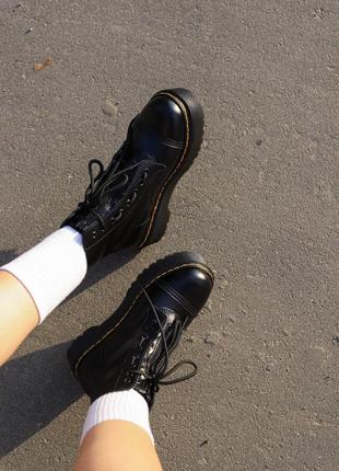 Dr.martens jadon black zip женские массивные ботинки берцы доктор мартинс на высокой подошве деми весна осень масивні черевики4 фото