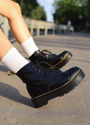 Dr.martens jadon black zip женские массивные ботинки берцы доктор мартинс на высокой подошве деми весна осень масивні черевики