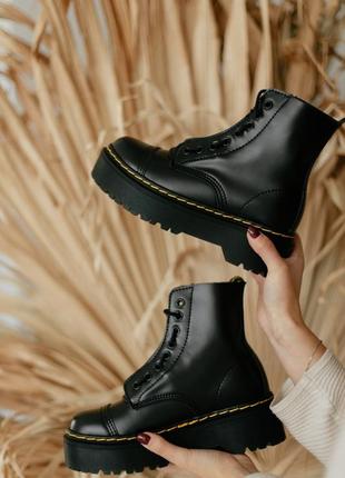 Dr.martens jadon black zip женские массивные ботинки берцы доктор мартинс на высокой подошве деми весна осень масивні черевики9 фото