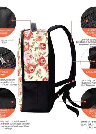 Фірмовий рюкзак befair - квітковий дизайн3 фото