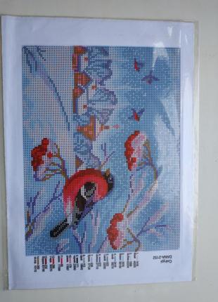 Схема вишивки снігир, схема вишивки бісером зимова