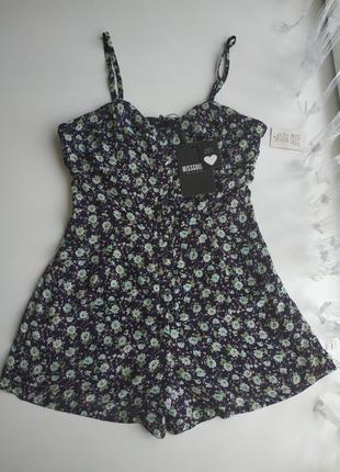 Комбинезон/ромпер в цветочный принт на пуговицах