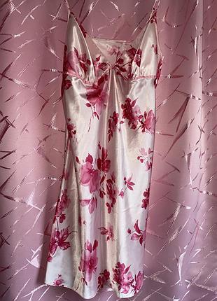 Атласна нічна сорочка піжама ночнушка