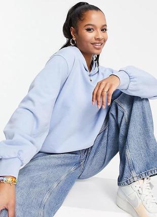 Блакитний худі asos, на флісі