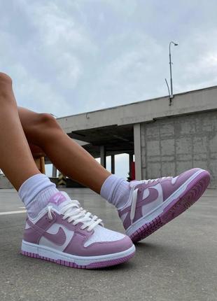 Жіночі кросівки nike sb dunk low purple white6 фото