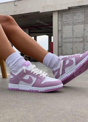 Жіночі кросівки nike sb dunk low purple white8 фото