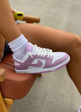Жіночі кросівки nike sb dunk low purple white10 фото