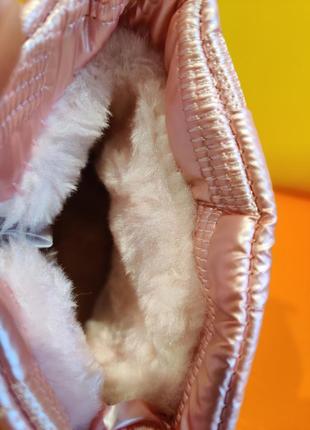 Зимове взуття для дівчинки рожеві чобітки дутіки угги 25 розовые дутики детские зимние ботинки8 фото