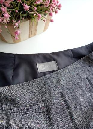 Качественная серая юбка миди клиньями с содержанием шерсти3 фото