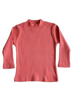 Полугольф коралловый в рубчик для девочки (110 см.)  lovetti 8683032187547