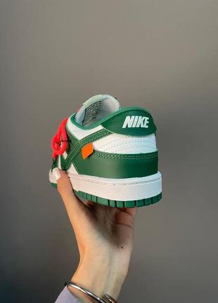 Жіночі кросівки nike sb dunk x off white pine green2 фото