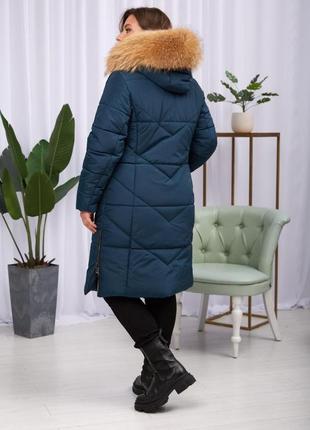 Зимова якісна жіноча куртка на тінсулейті з хутром єнота finland. безкоштовна доставка.4 фото