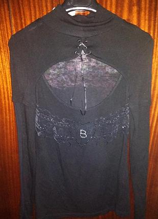 Гольф водолазка 46 світер стрази сітка декольте прозорий