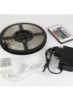 Світлодіодна стрічка багатобарвна 3528 rgb 5 м led c пультом5 фото