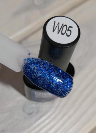 W05 гель лак rosalind 10 мл синій глітер diamond glitter гель лак глиттер probeauty