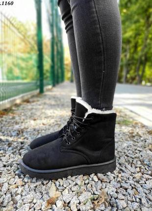 Зимние ботинки черные угги1 фото