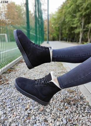 Зимние ботинки черные угги8 фото