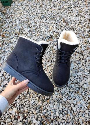 Зимние ботинки черные угги9 фото