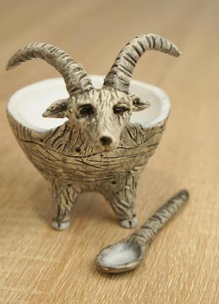 Сільничка коза з ложечкою авторська3 фото