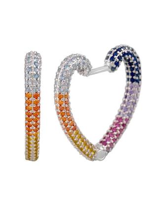 Серебряные серьги с фианитами (2125129)
