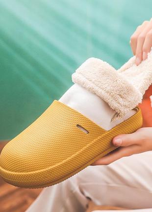 Теплые кроксы тапки тапочки сабо шлепки шлепанцы на меху