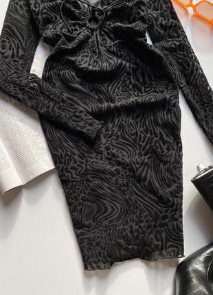 Чорна , леопардова сукня bershka3 фото