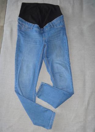 Зручні котонові голубі джинси скінні для вагітних 46 48 m l 29/30