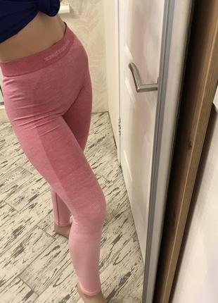 Лосины штаны спортивные розовые