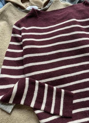 Баклажановий , полосатий светр h&m4 фото