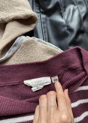 Баклажановий , полосатий светр h&m5 фото