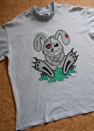 Футболка boohoo man/ футболка з принтом заєць