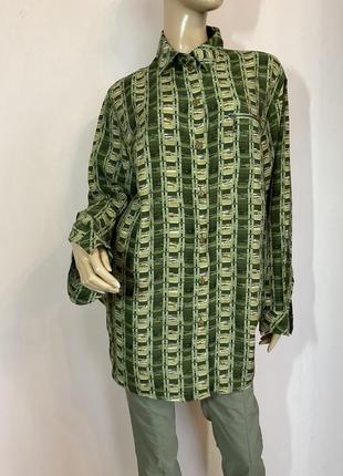 Довга віскозна рубашка- блузка /44/
