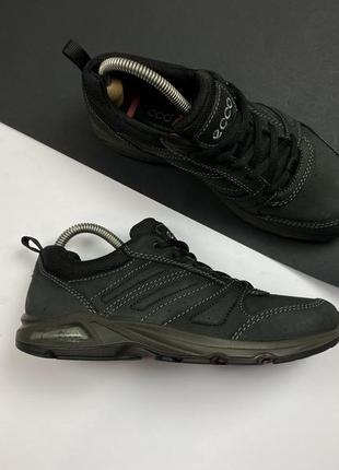Кроссовки ecco original черные кожаные