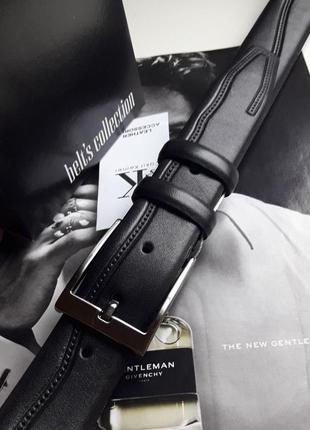 Ремень пояс мужской кожаный классический чёрный